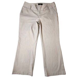 Women's Mossimo Stretch Grey Cropped Dress Pants Bottoms 8 Lower Rise Business